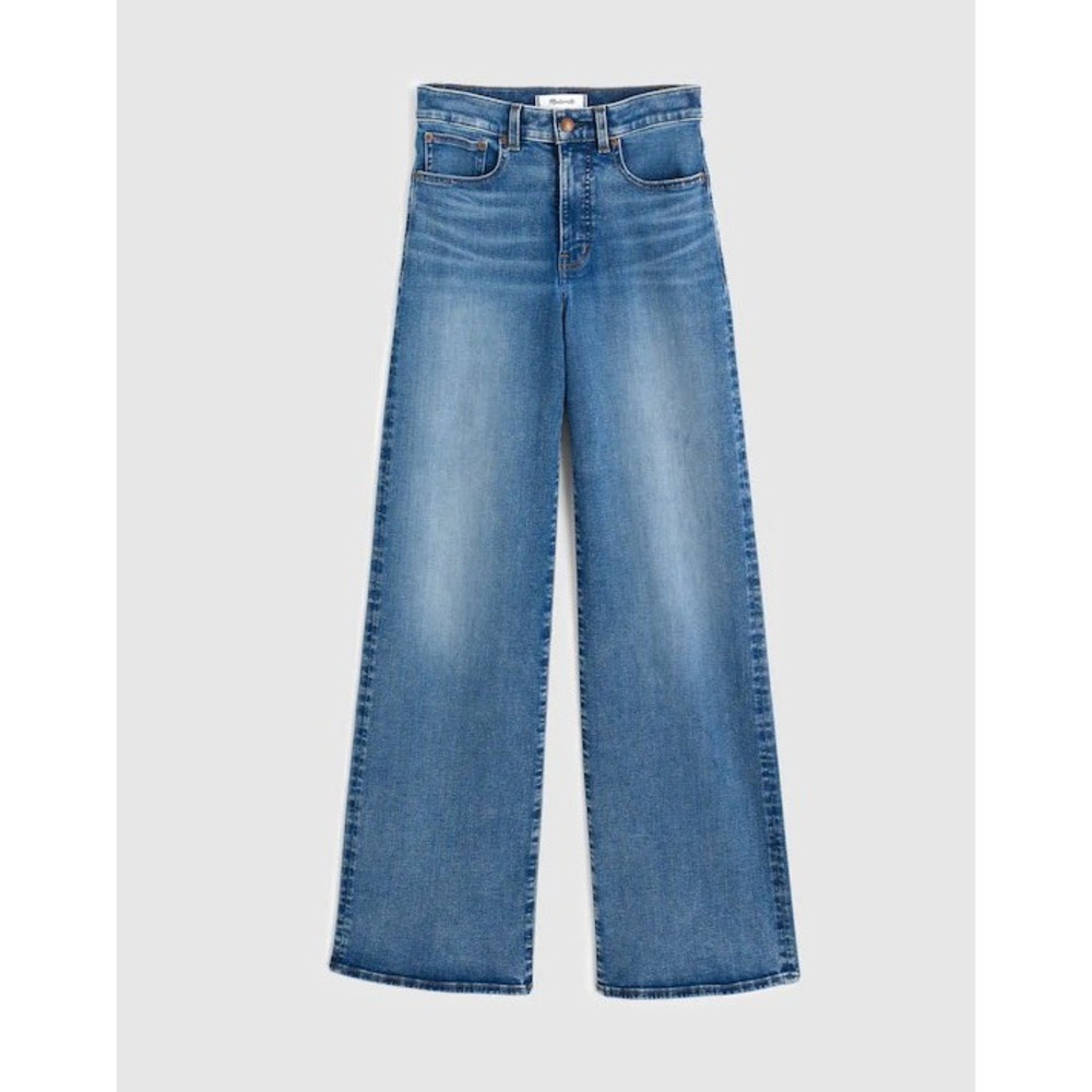 Madewell Superwide-Leg Jeans High Rise Medium Wash Blue Size 25 wide leg